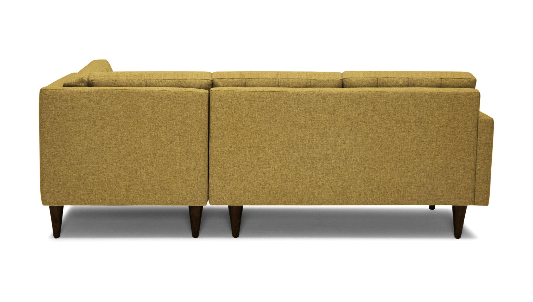Yellow Eliot Mid Century Modern Apartment Sectional with Bumper - Marin Sunflower - Mocha - Left - Image 4