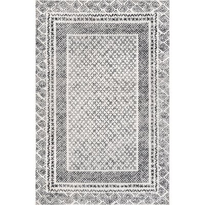 Geometric Light Gray Area Rug - Image 0