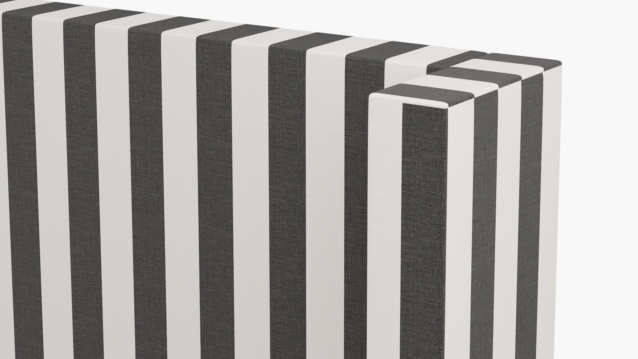 Modern Wingback Headboard, Ink Cabana Stripe, Full - Image 2