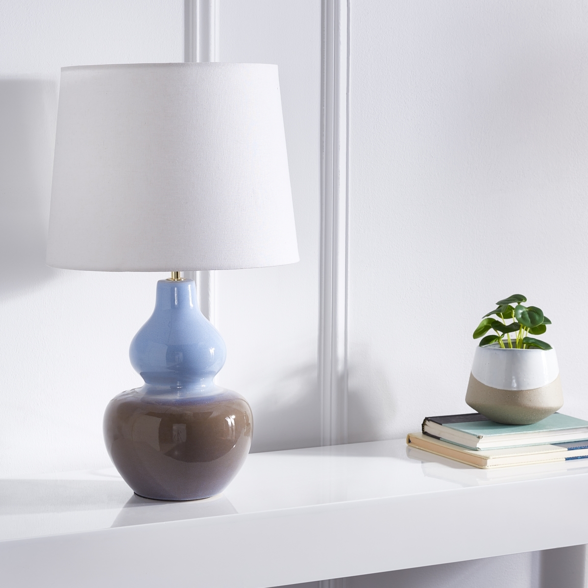 Oriel 22" Table Lamp - Light Blue/Taupe - Safavieh - Image 2