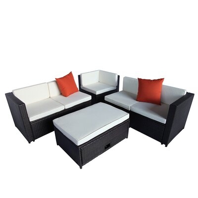 4 Piece Cushioned Outdoor Patio Pe Rattan Furniture Set - Image 0