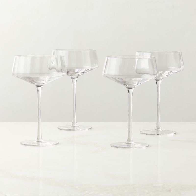 Muse Optic Fluted Coupe Glasses Set of 4 - Image 1