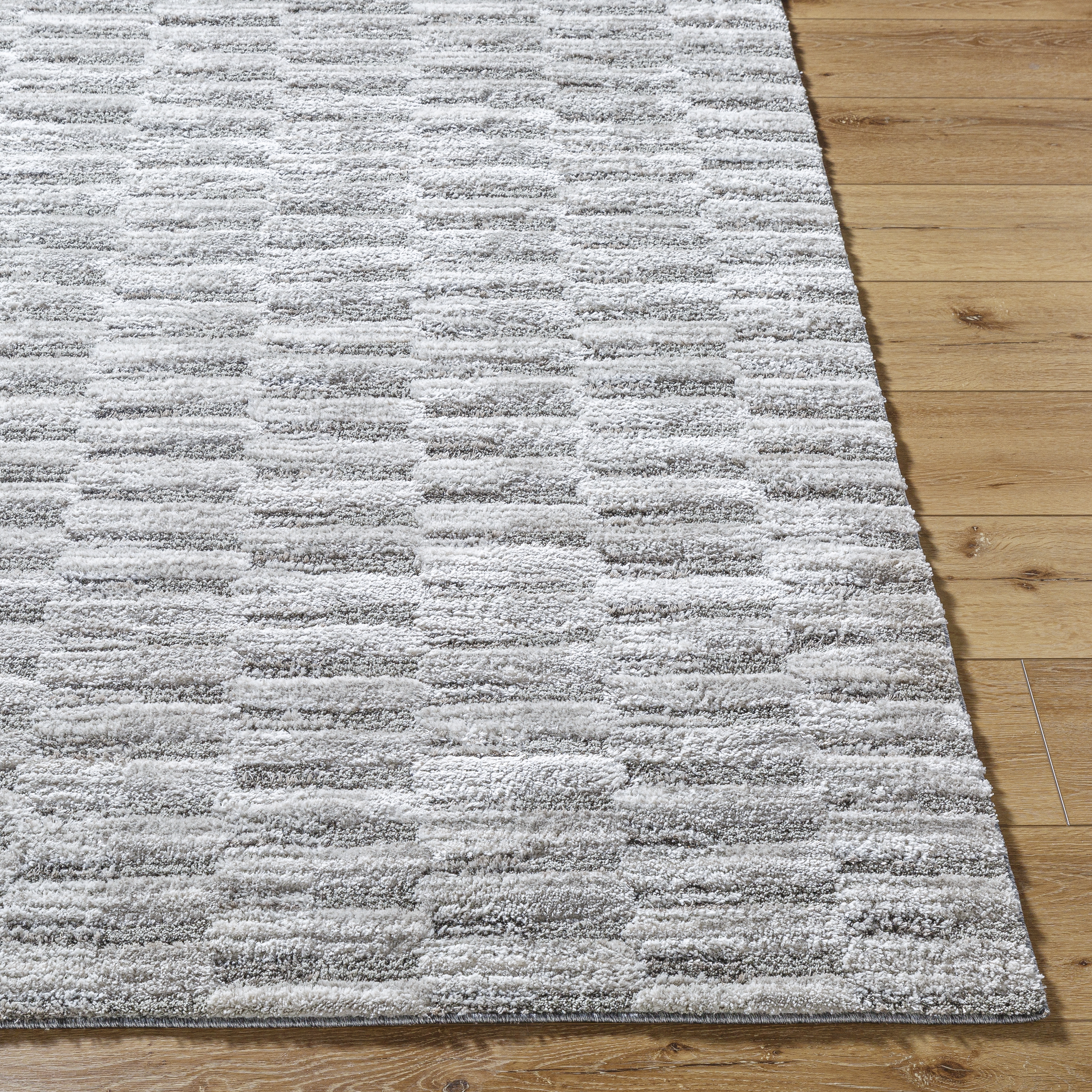 Delight Shag Gray Indoor 5'3" x 7' Machine Woven Rug - Image 1