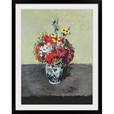 'Flowers in a Delft vase' Oil Painting Print - Image 0