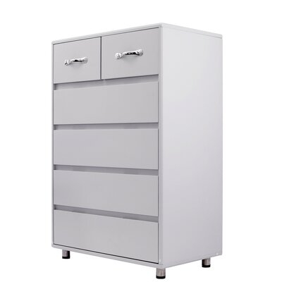 Six Drawer Side Table-Grey - Image 0