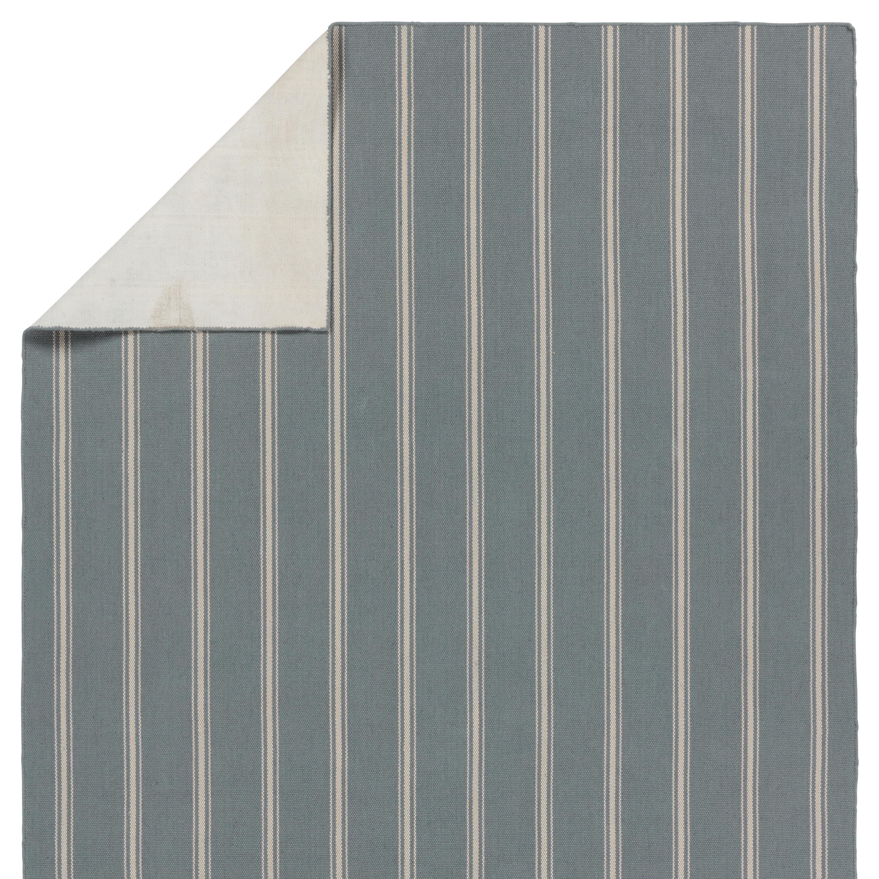 Barclay Butera by Memento Handmade Indoor/Outdoor Striped Slate/ Ivory Area Rug (18"X18") - Image 2