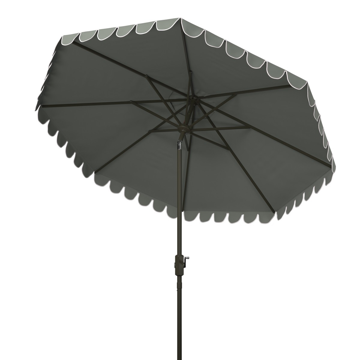 Venice 11Ft Crank Umbrella - Grey - Safavieh - Image 3