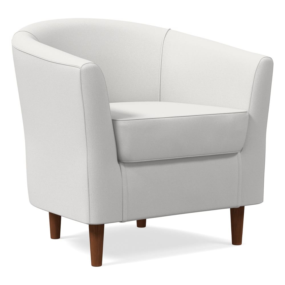 Mila Chair, Poly, Performance Washed Canvas, White, Auburn - Image 0