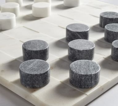 Handcrafted Marble Checkers Board Game - Image 1