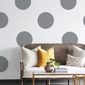 Big Polka Dots Wall Decal, Silver Metallic - Image 0