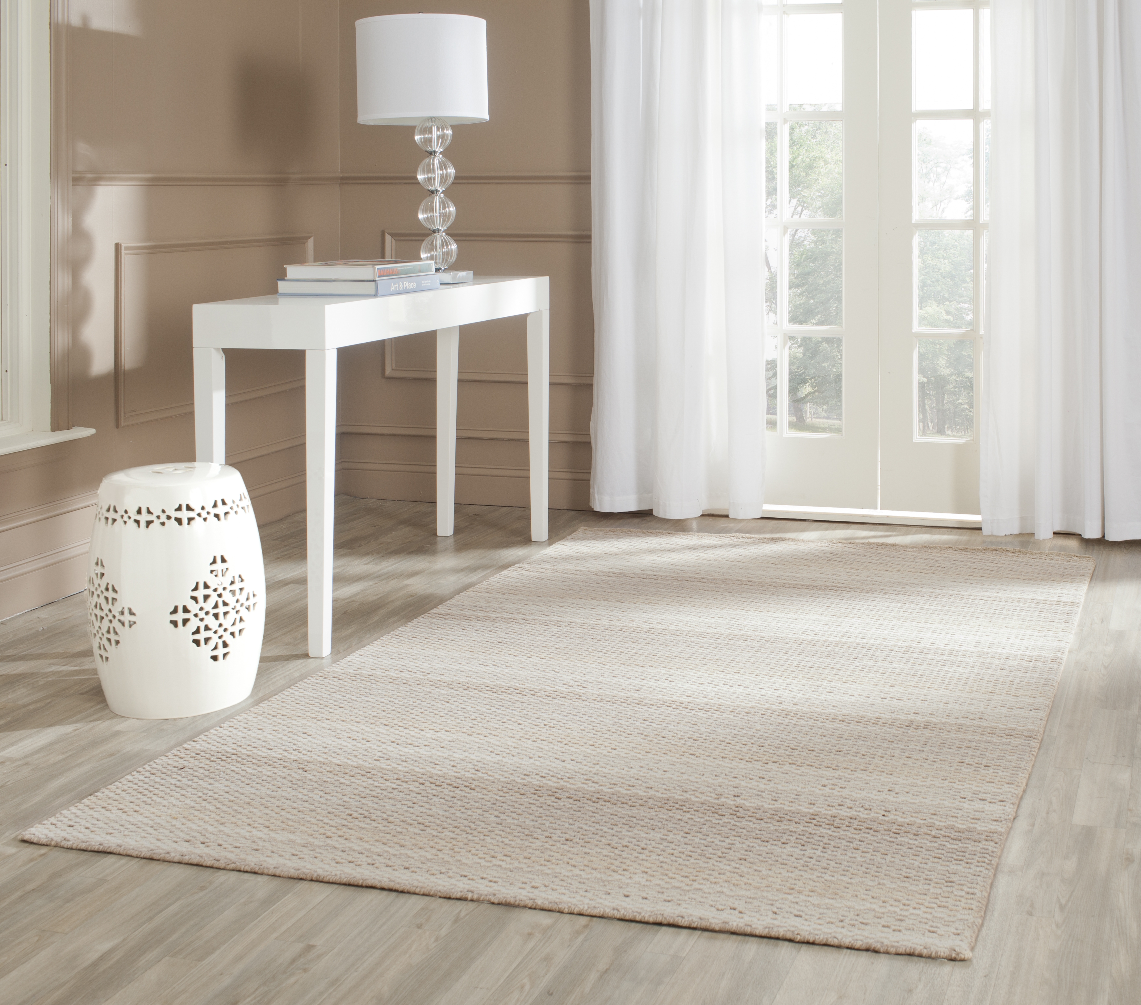 Arlo Home Hand Loomed Area Rug, HIM771A, Beige,  4' X 6' - Image 1