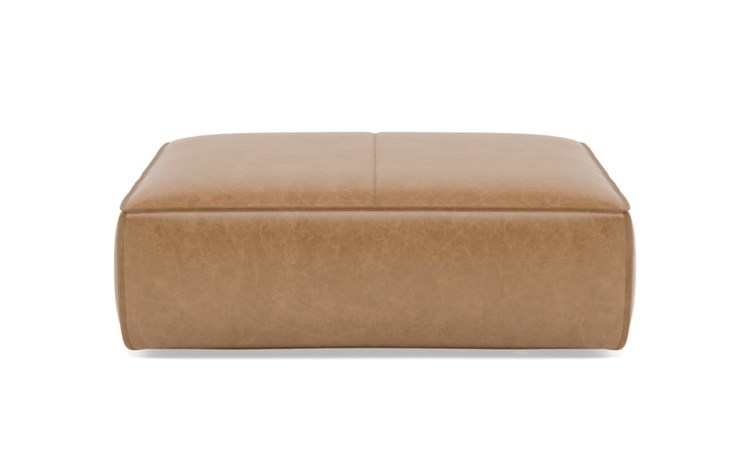 Gray Ottoman with Brown Palomino Leather - Image 0