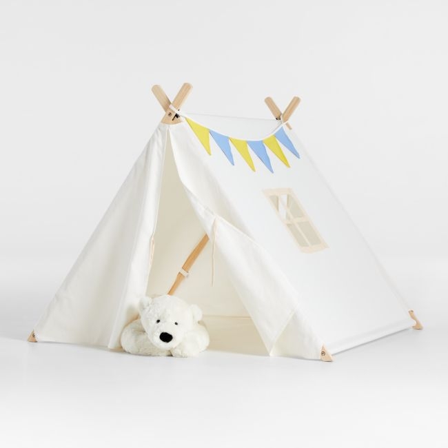 Ivory Collapsible Kids Canvas Play Tent - Image 0