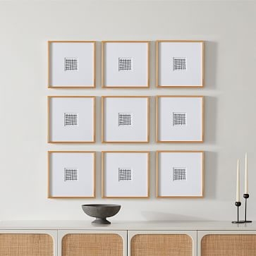Wood Gallery Frames Square, Wheat, 12x12 Set of 9 - Image 0