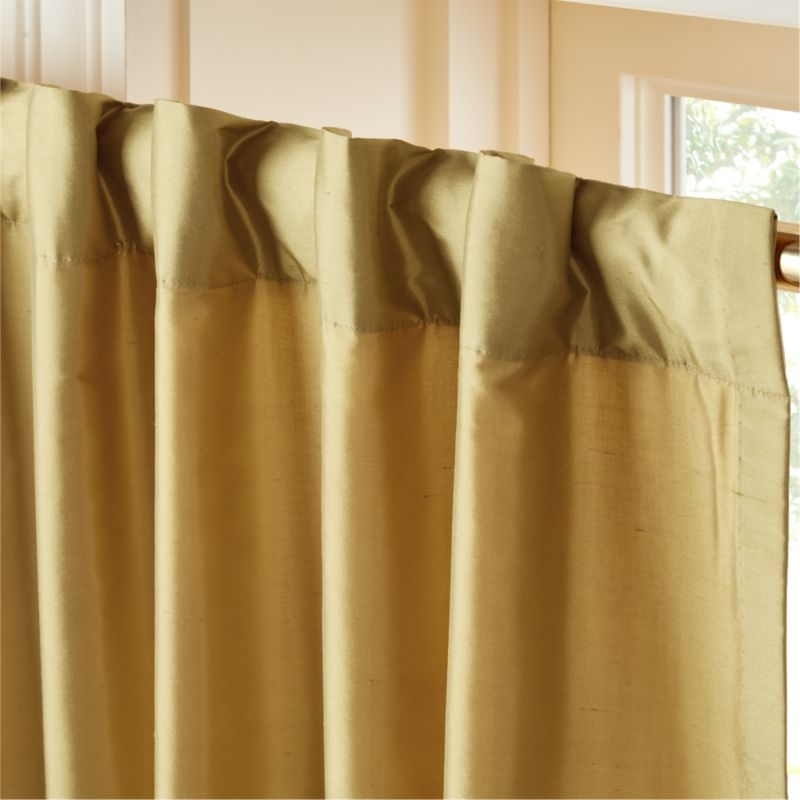 Seda Smoked Yellow Dupioni Silk Window Curtain Panel 48"x84" - Image 3