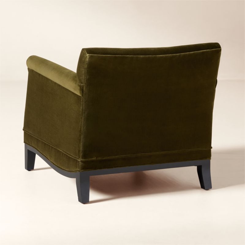 Olson Olive Green Velvet Accent Chair Set of 2 - Image 3