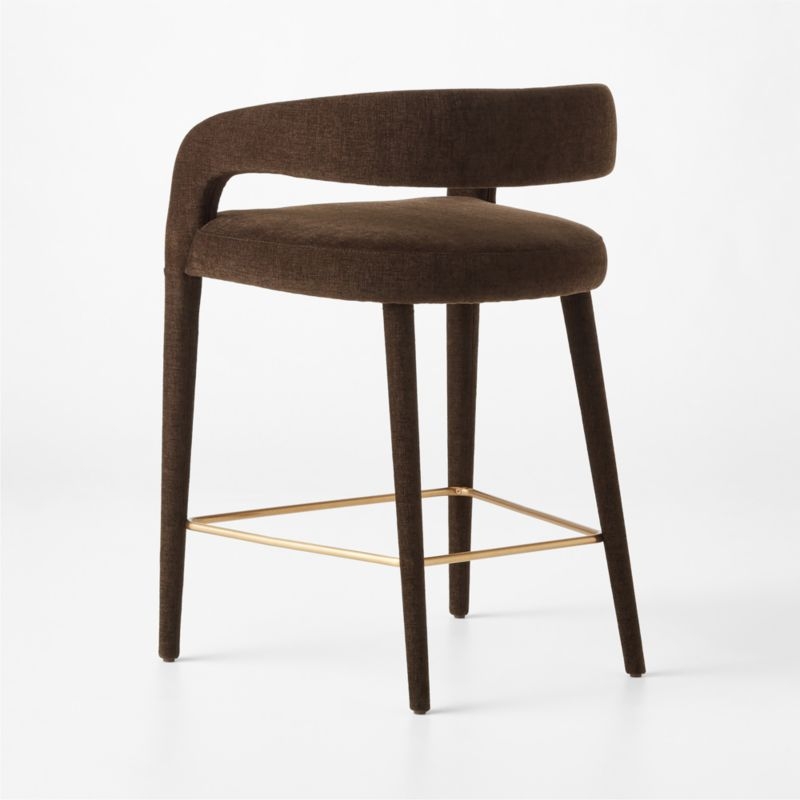 Lisette Brown Performance Fabric Counter Stool - Image 4