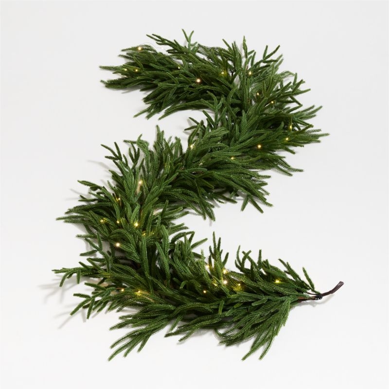 Faux Pre-Lit Norfolk Pine Garland 6' - Image 8