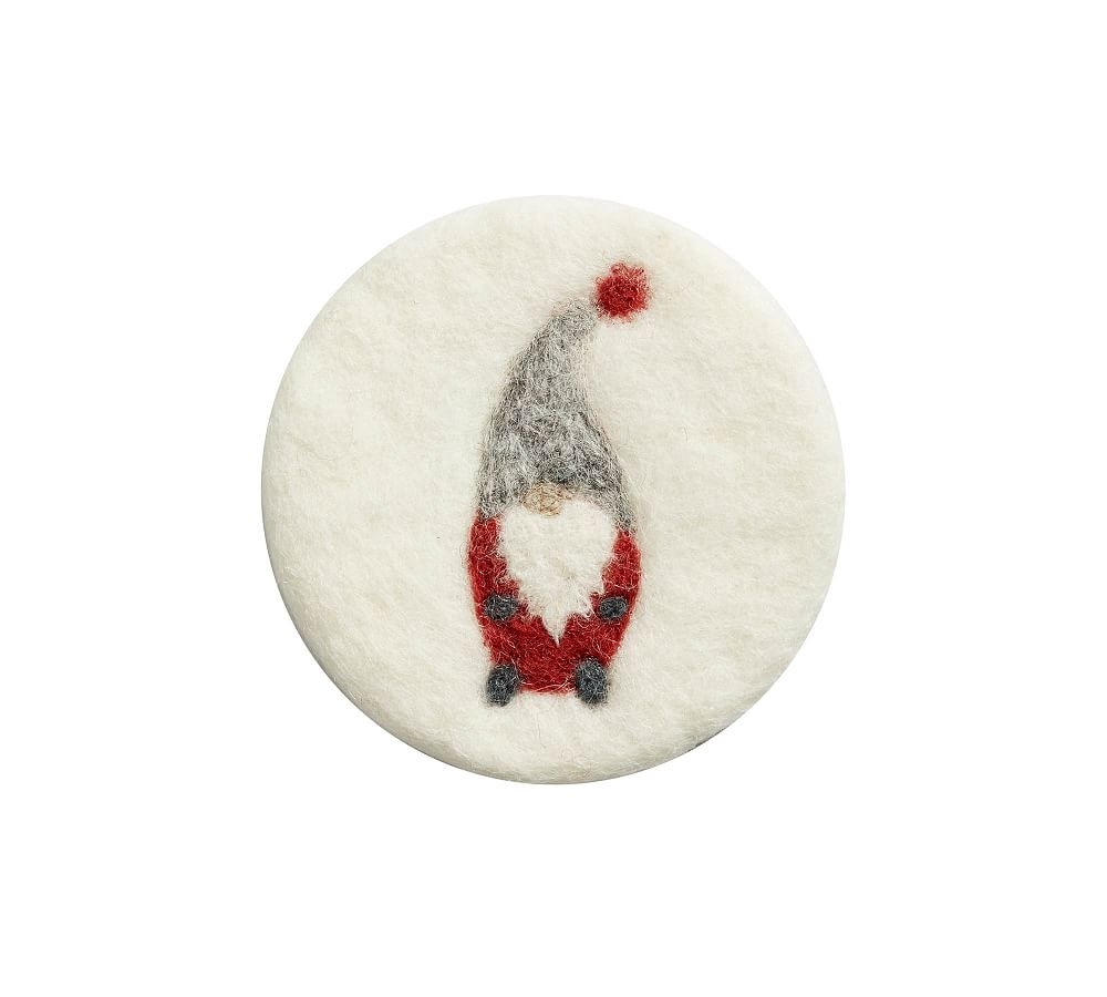 Gnome Boiled Wool Coasters, Set of 4 - Image 0
