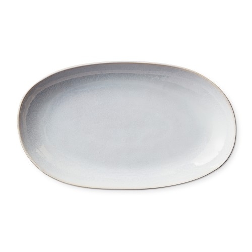 Cyprus Reactive Glaze Small Oval Platter, White - Image 0