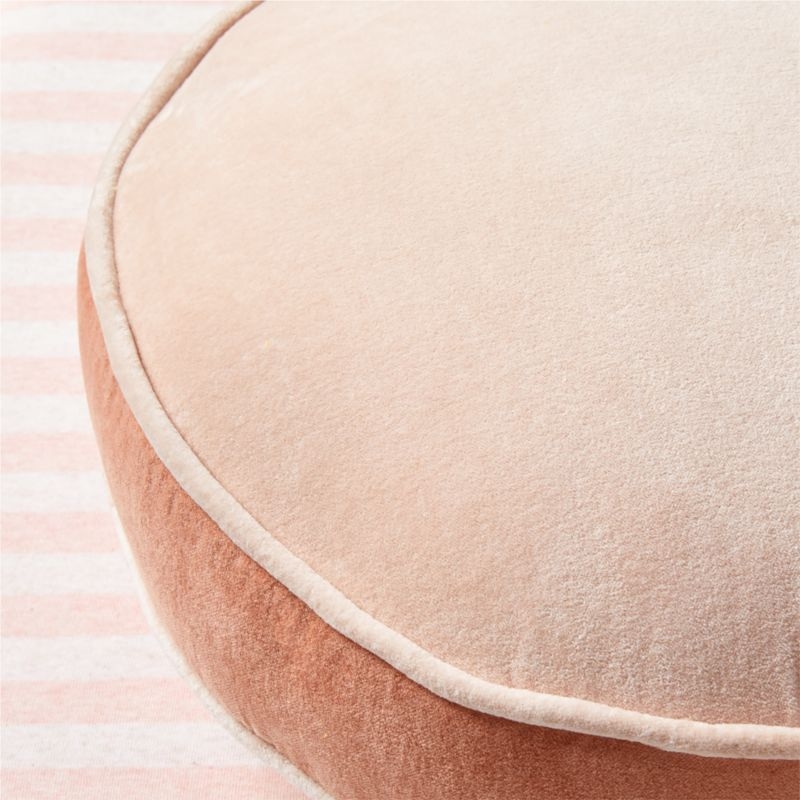 Harriet Round Elegant Pink Velvet Kids Throw Pillow - Image 4