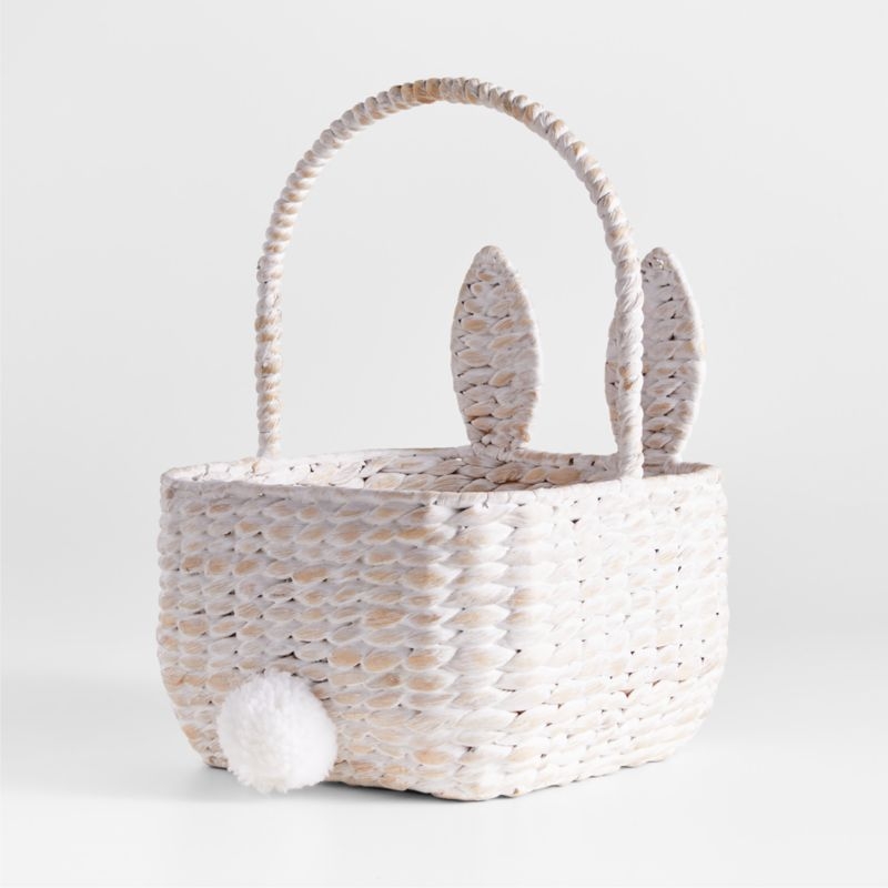 White Woven Bunny Kids Easter Basket - Image 5
