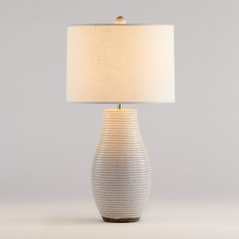 Cane White Table Lamp, Set of 2 - Image 2