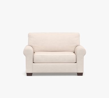 Buchanan Roll Arm Upholstered Twin Sleeper Sofa, Polyester Wrapped Cushions, Park Weave Oatmeal - Image 2