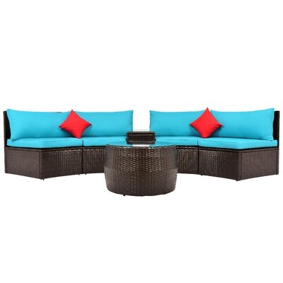 Patio 4 Piece Rattan Sectional Seating Group With Cushions - Image 0
