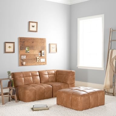 Baldwin Sectional Set, Vegan Leather Caramel, In-Home - Image 4