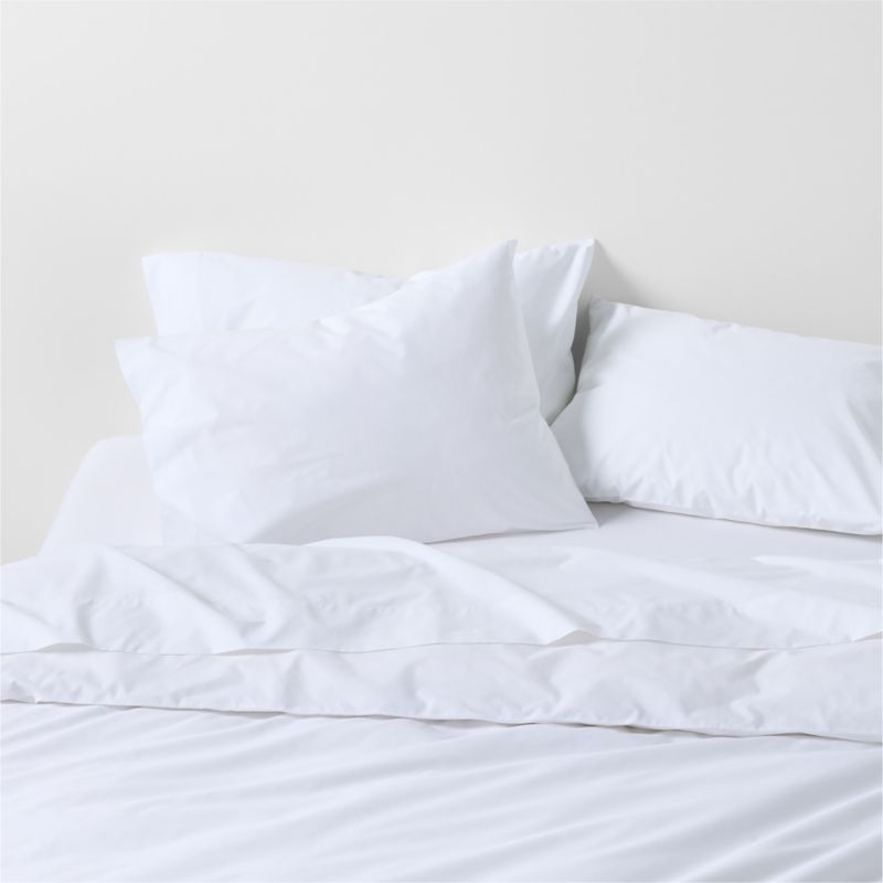 Everyday Organic Cotton Percale Crisp White Standard Bed Pillow Sham - Image 1