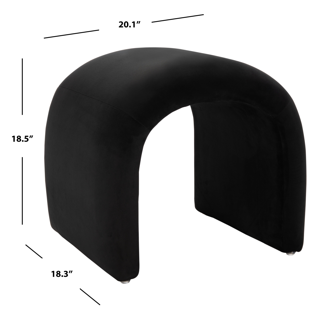 Kibo Ottoman - Black - Safavieh - Image 5