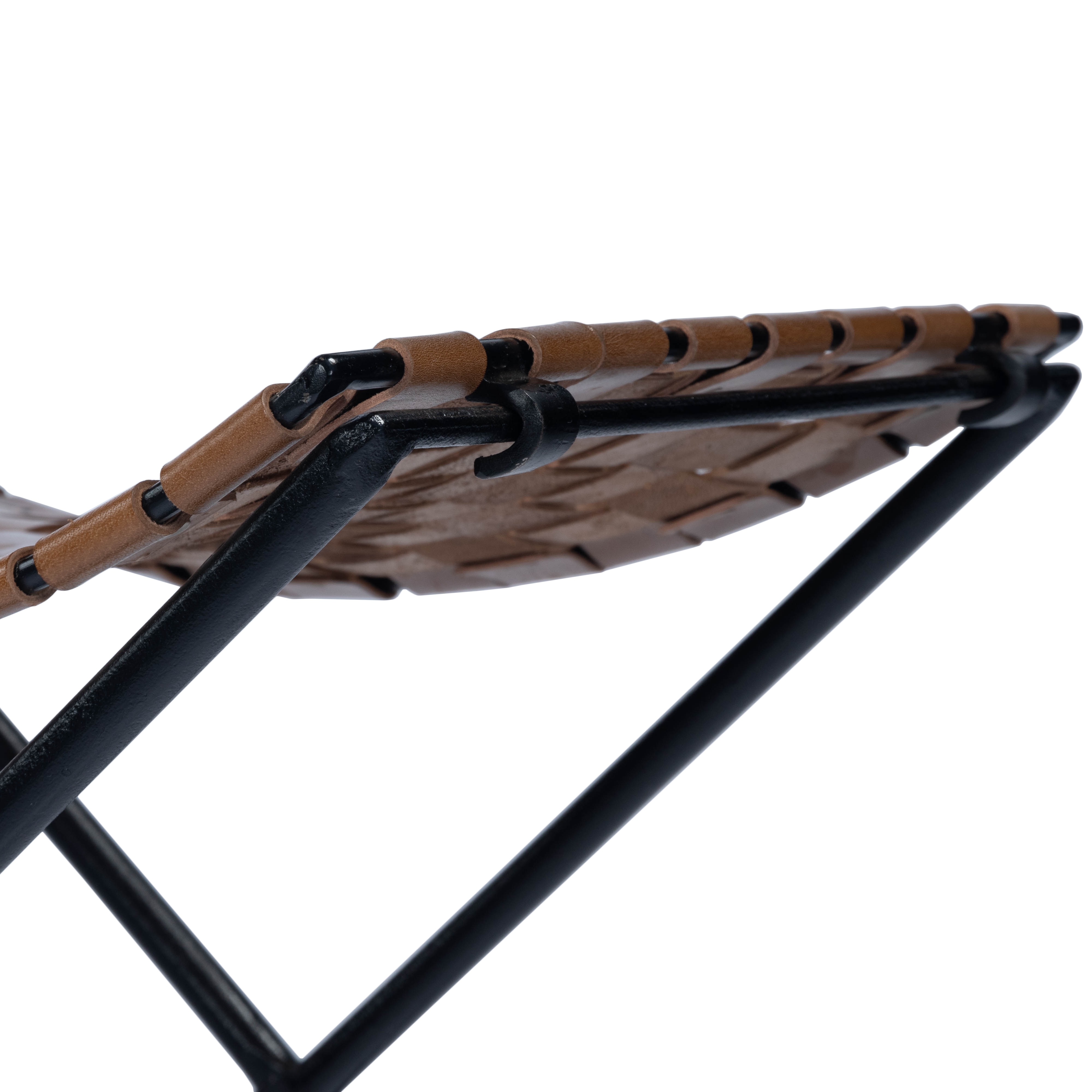 Karma Brown Leather Stool - Image 2