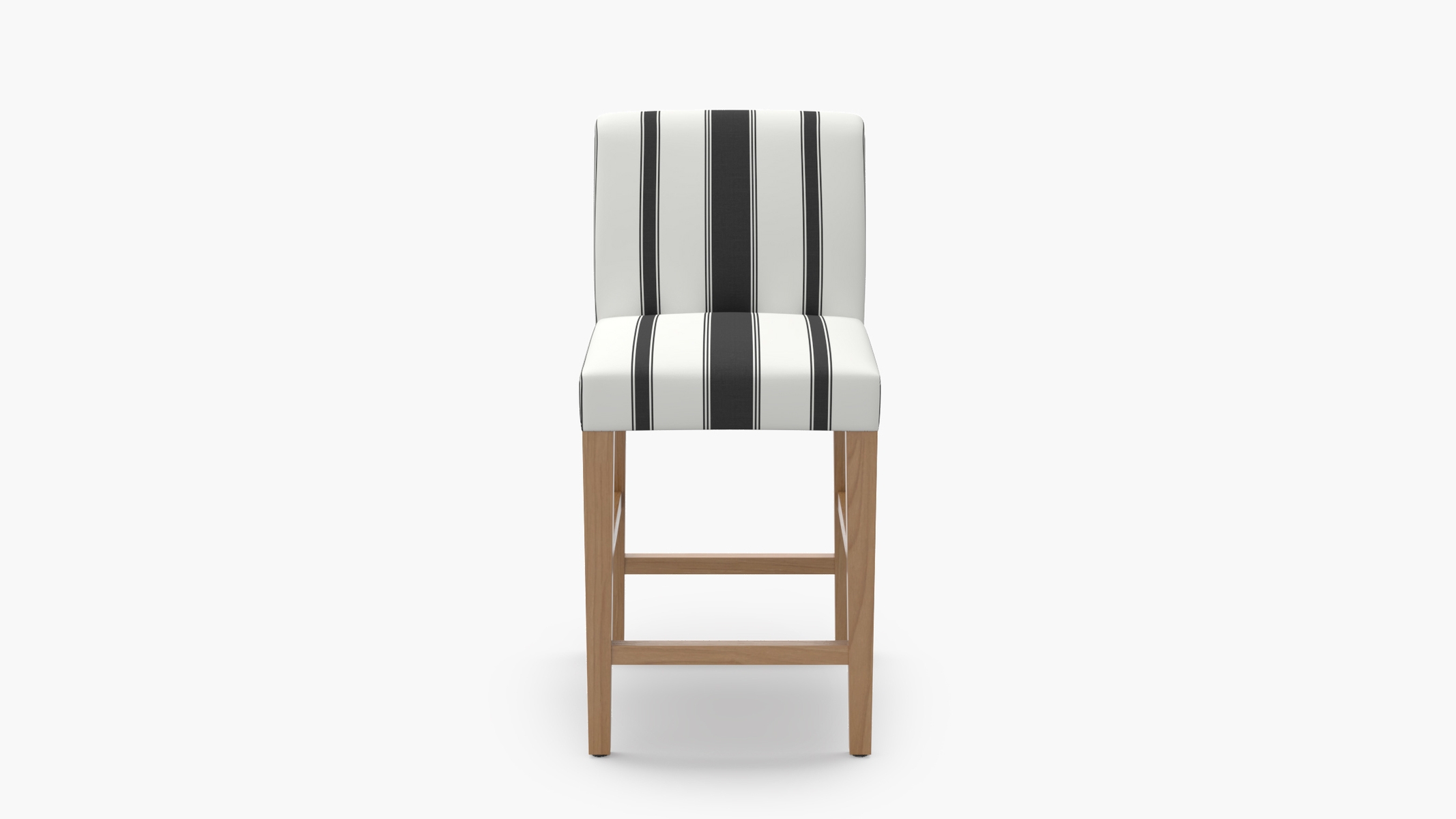 Signature Dining Counter Stool, Ink Clarence Stripe, Natural Square Tapered Leg - Image 0