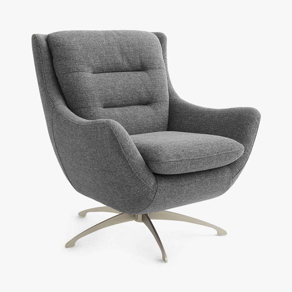 Tweed Charcoal Lennon Lounge Chair - Image 0