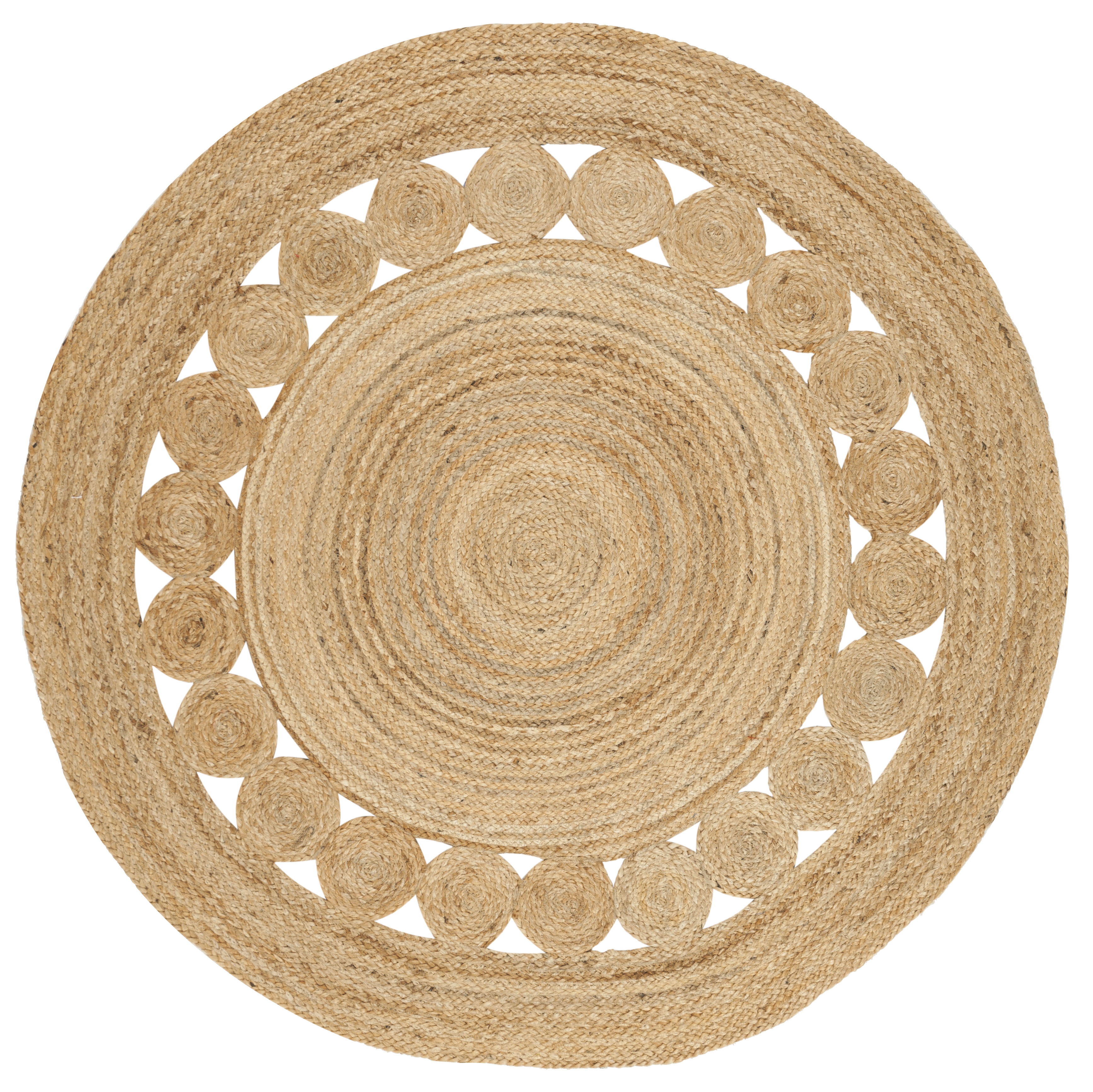 Arlo Home Hand Woven Area Rug, NF364A, Natural,  3' X 3' Round - Image 0