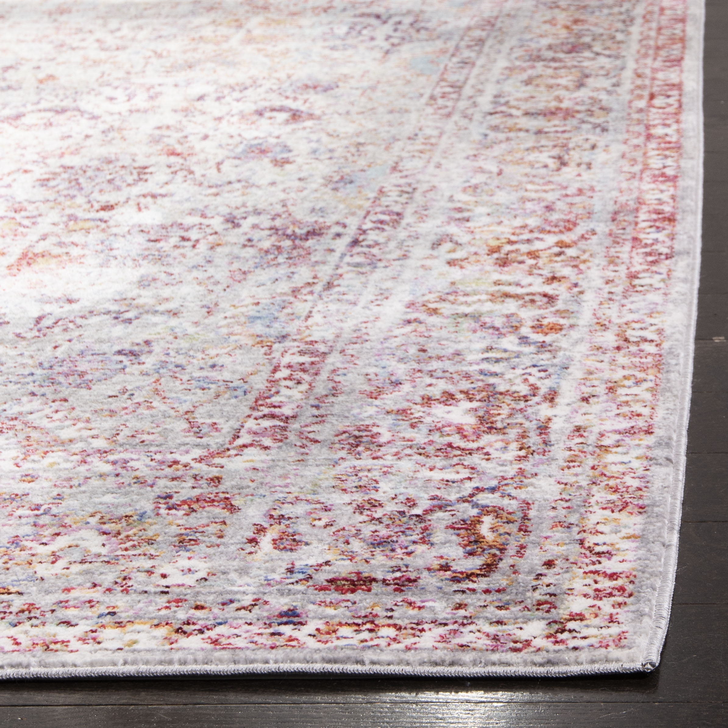 Arlo Home Woven Area Rug, VAL168Q, Grey/Red,  2' 3" X 4' - Image 2