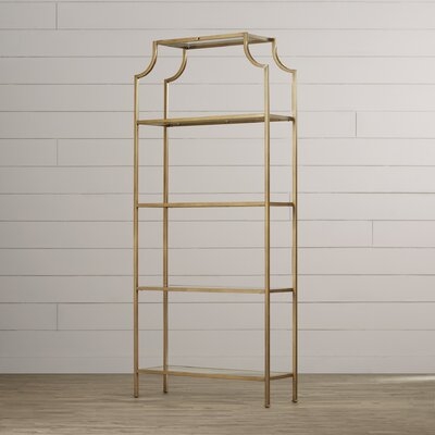 Otha 80.5'' H x 36'' W Metal And Glass Etagere Bookcase - Image 1