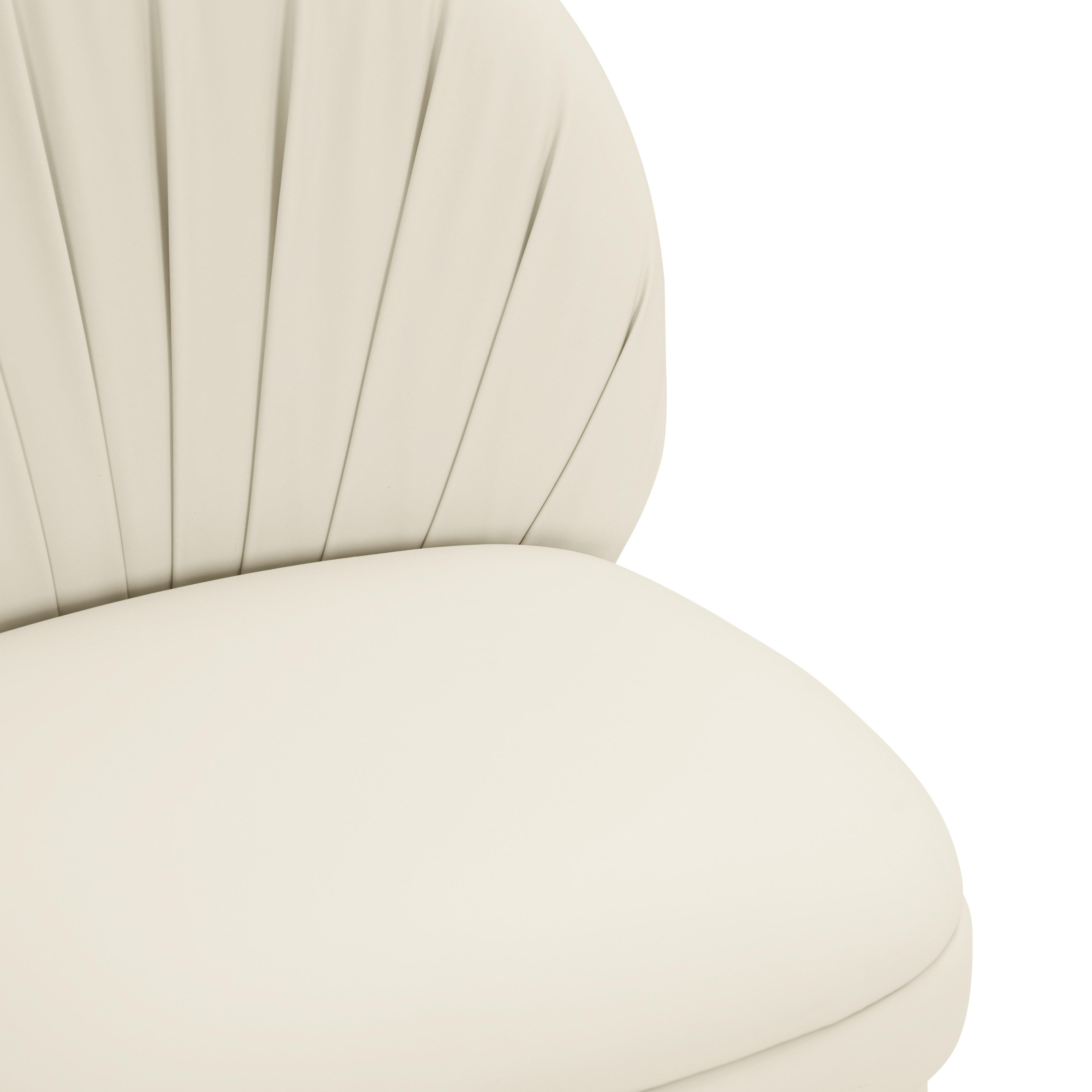 Aliyah Cream Vegan Leather Dining Chair - Image 2