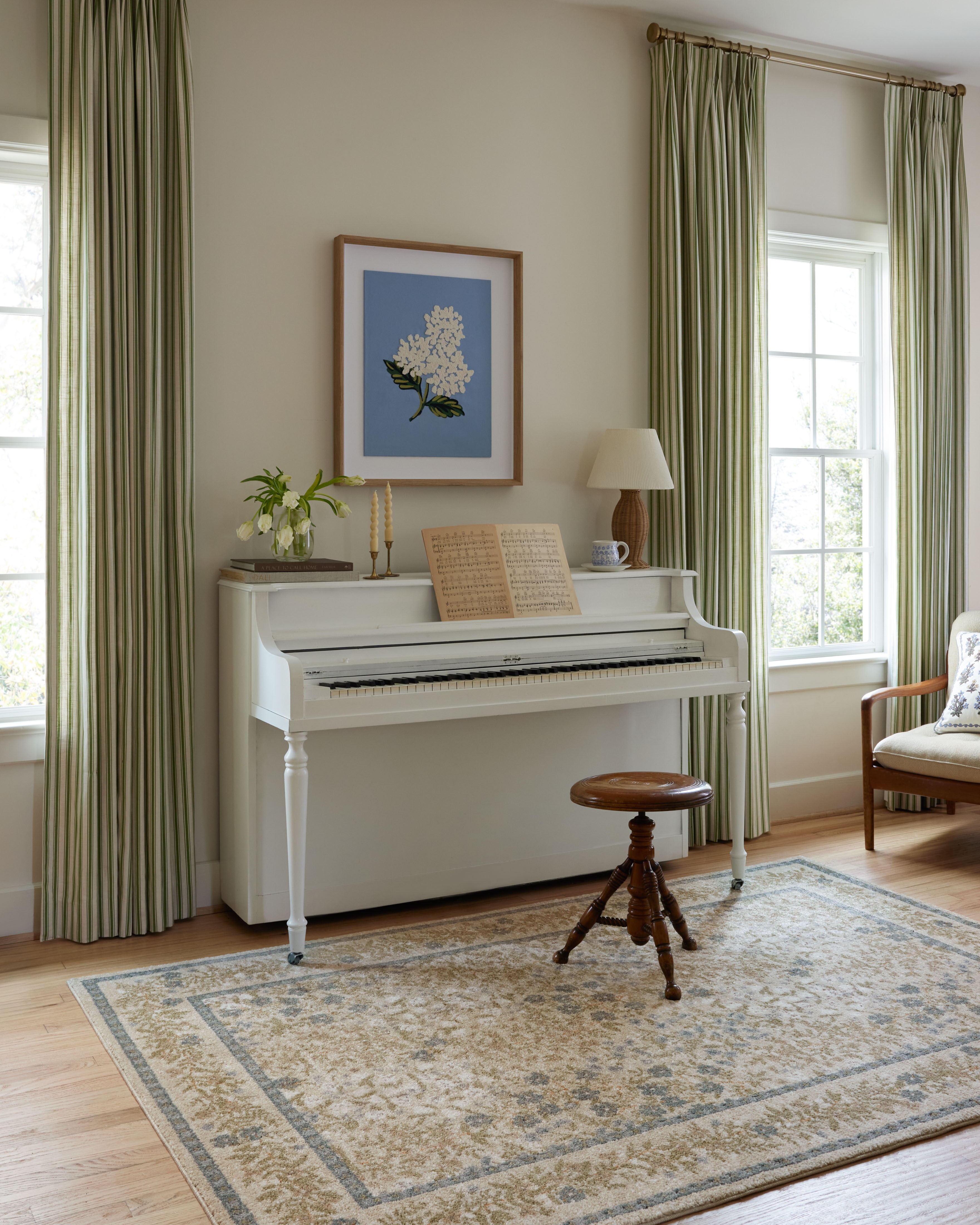 Rifle Paper Co. x Loloi Laurel Cream 18" x 18" Sample - Image 1