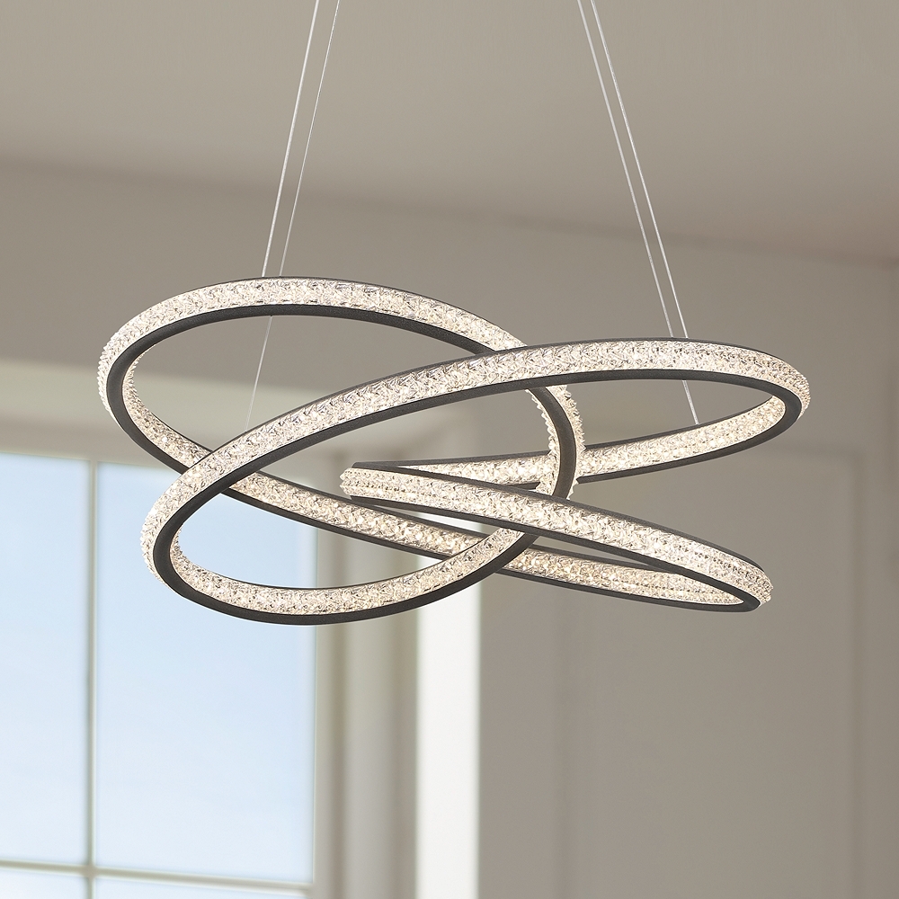 Possini Euro London 21" Wide Sand Gray LED Spiral Pendant Light - Image 0