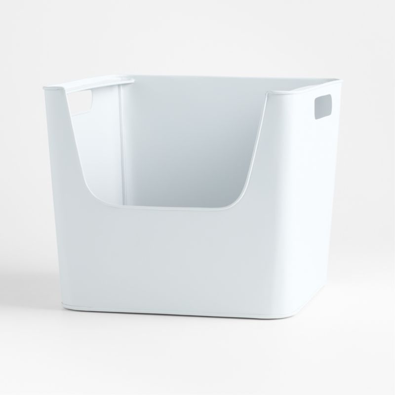 Large White Metal Stacking Storage Bin - Image 2