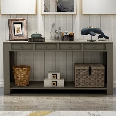 Console Table For Entryway Hallway Sofa Table With Storage Drawers And Bottom Shelf - Image 0