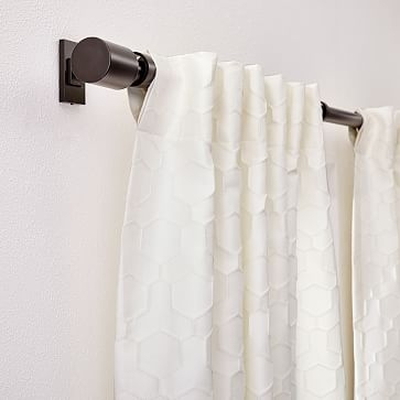 Honeycomb Jacquard Curtain, Pearl, 48"x96" - Image 2