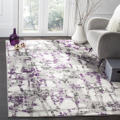 Cohen Abstract Gray/Pink Area Rug - Image 0