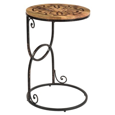 Williston Forge & Co. Natural Pakrat Inlay Round C Side Table - Image 0