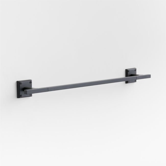Square Edge Matte Black Bath Towel Bar 24" - Image 0