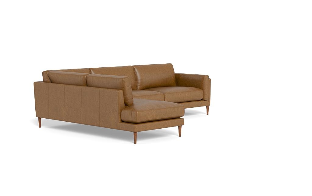 Gaby Leather 3-Seat Sectional with Left Bumper - Image 1