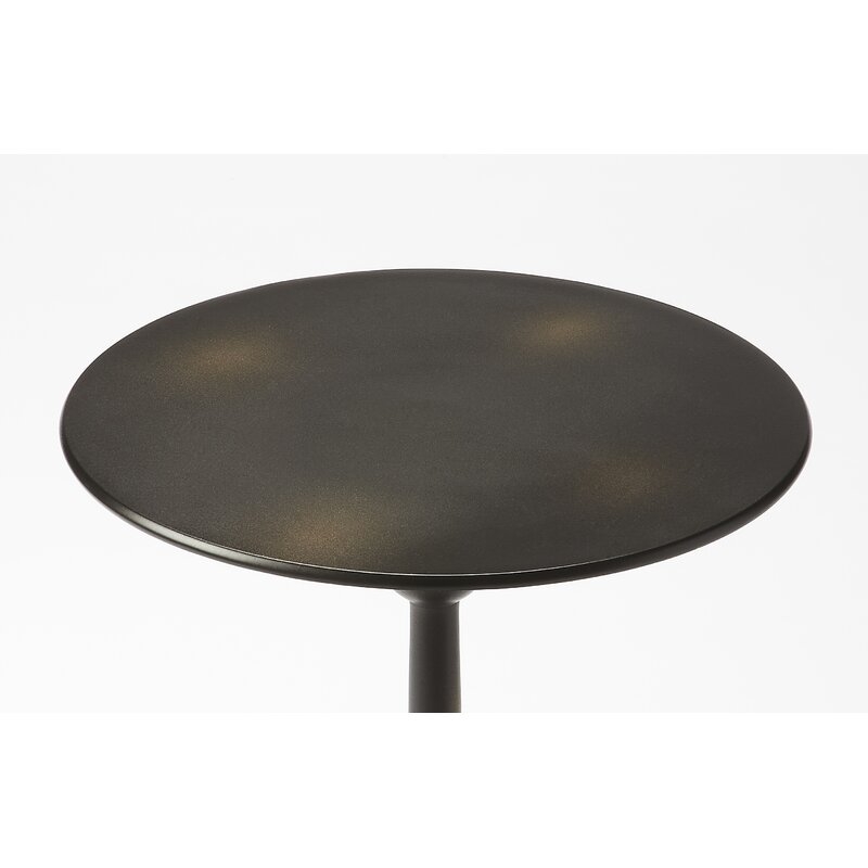 Derrell Iron Pedestal End Table, Black - Image 3