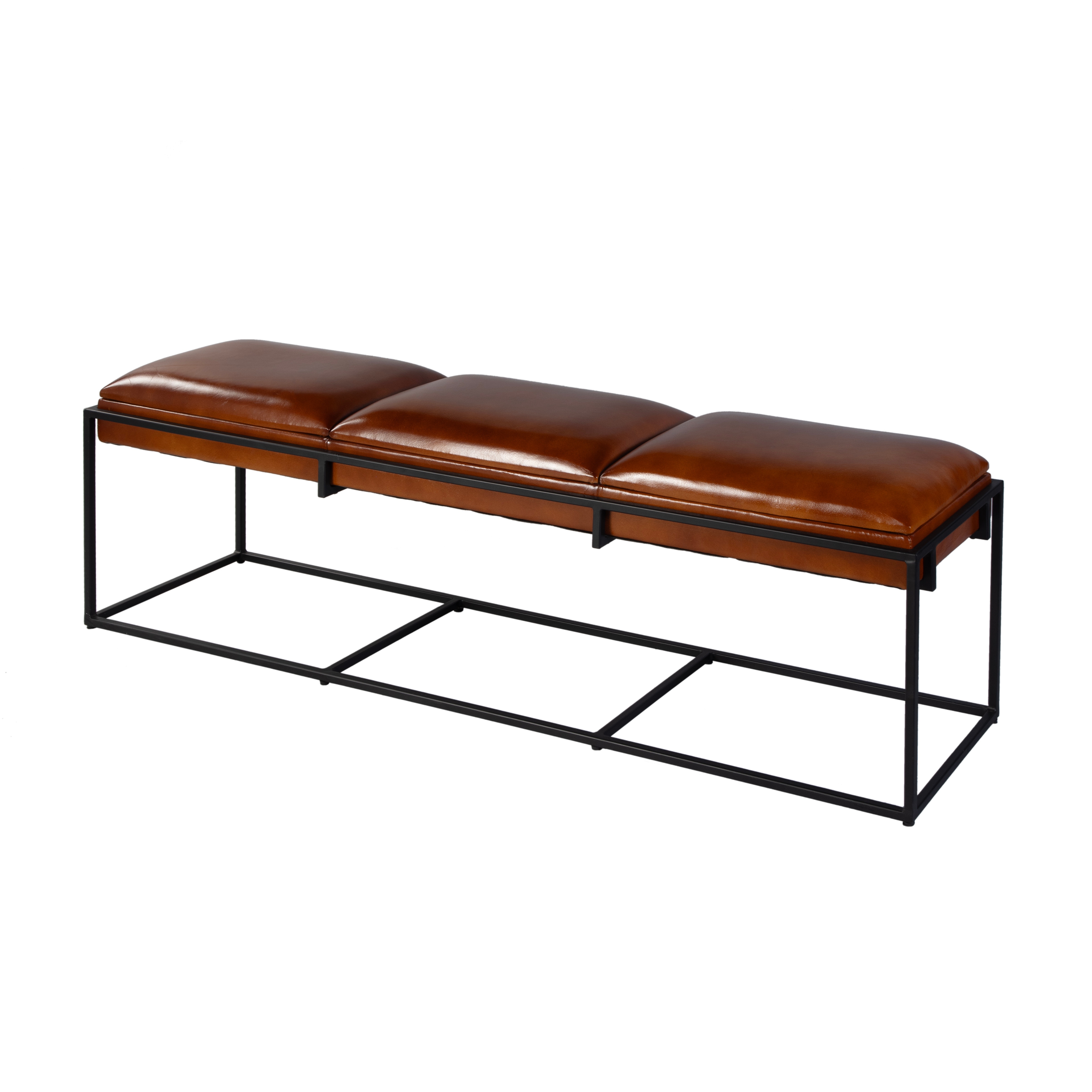 Kane Brown Leather Accent Bench - Image 0